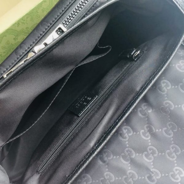 Replica Gucci GG Guccissima Black Nylon Messenger Bag - Image 13