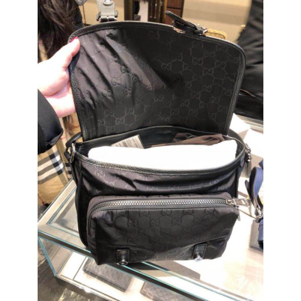 Replica Gucci GG Guccissima Black Nylon Messenger Bag - Image 15