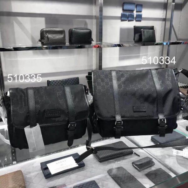 Replica Gucci GG Guccissima Black Nylon Messenger Bag - Image 16
