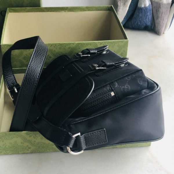 Replica Gucci GG Guccissima Black Nylon Messenger Bag - Image 8