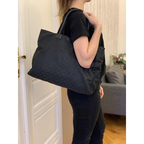 Replica Gucci GG Guccissima Black Nylon Tote Bag - Image 3
