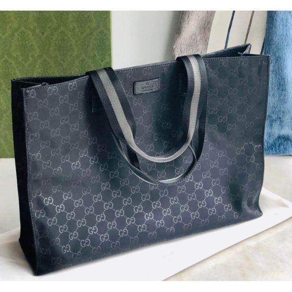 Replica Gucci GG Guccissima Black Nylon Tote Bag - Image 4
