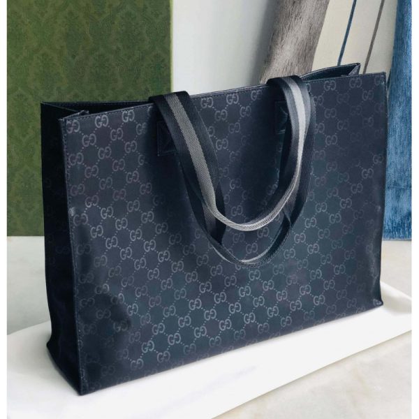 Replica Gucci GG Guccissima Black Nylon Tote Bag - Image 5