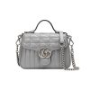 Best Replicas Bags - Replica Gucci GG Marmont Grey Mini Leather Top Handle Bag Shop For Best Louis Vuitton LV Replica Bags With Cheap Price