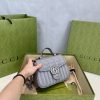 Best Replicas Bags - Replica Gucci GG Marmont Grey Mini Leather Top Handle Bag Shop For Best Louis Vuitton LV Replica Bags With Cheap Price