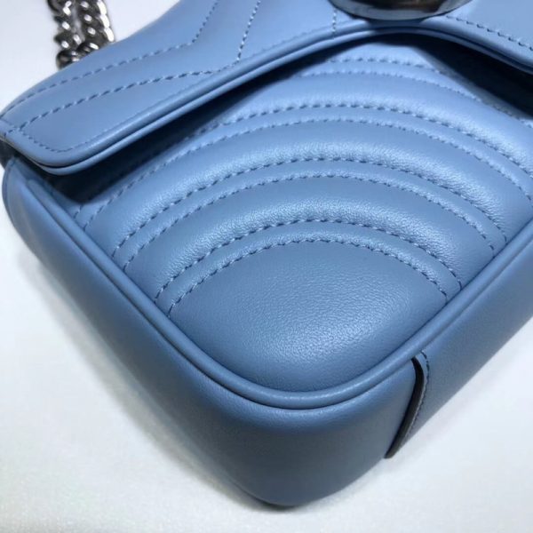 Replica Gucci GG Marmont Mini Chevron Leather Matelasse Bag - Image 8