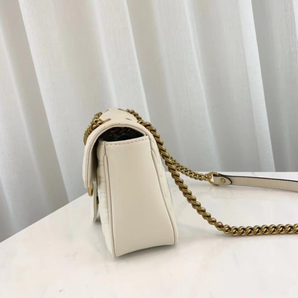 Replica Gucci GG Marmont Chevron Leather Shoulder Bag - Image 4