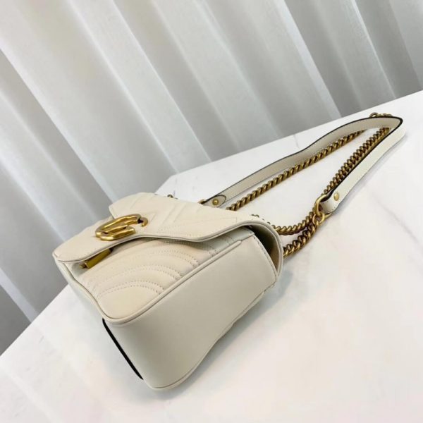 Replica Gucci GG Marmont Chevron Leather Shoulder Bag - Image 8