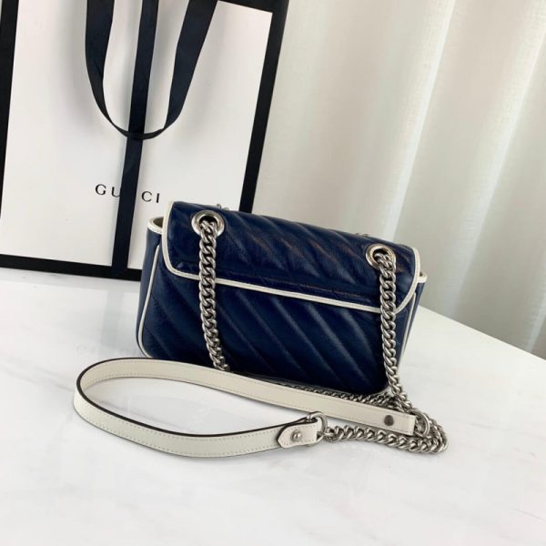 Gucci GG Marmont Matelasse Mini Bag 446744 - Blue Replica - Image 2