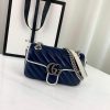 Best Replicas Bags - Gucci GG Marmont Matelasse Mini Bag 446744 - Blue Replica Shop For Best Louis Vuitton LV Replica Bags With Cheap Price