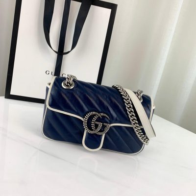 Gucci GG Marmont Matelasse Mini Bag 446744 - Blue Replica
