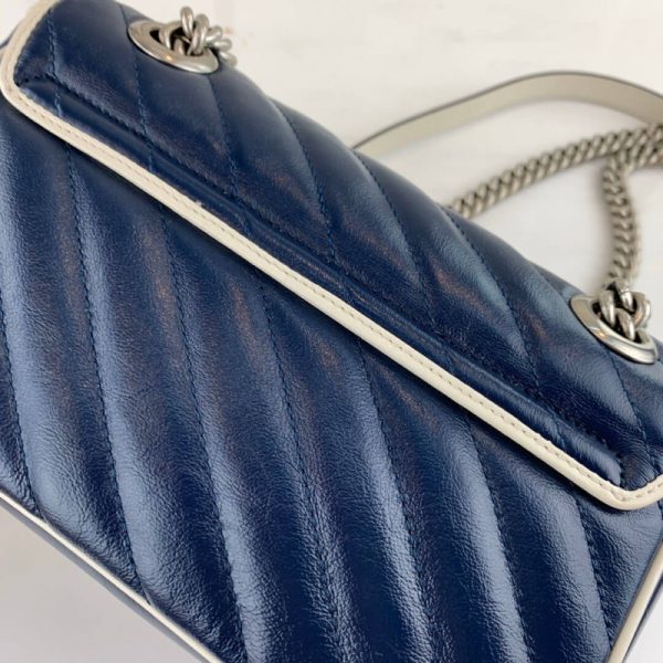 Gucci GG Marmont Matelasse Mini Bag 446744 - Blue Replica - Image 6