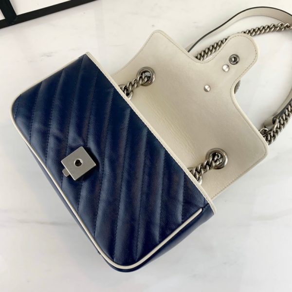 Gucci GG Marmont Matelasse Mini Bag 446744 - Blue Replica - Image 7