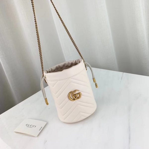 Gucci GG Marmont Mini Replica Bucket Bag - Matelasse Design - Image 6