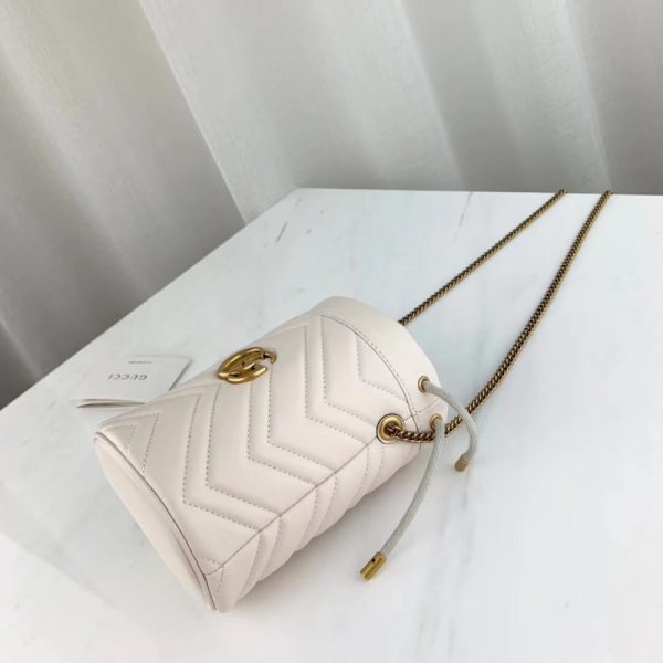 Gucci GG Marmont Mini Replica Bucket Bag - Matelasse Design - Image 7