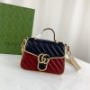 Best Replicas Bags - Replica Gucci GG Marmont Mini Bag – Blue & Red Leather Shop For Best Louis Vuitton LV Replica Bags With Cheap Price