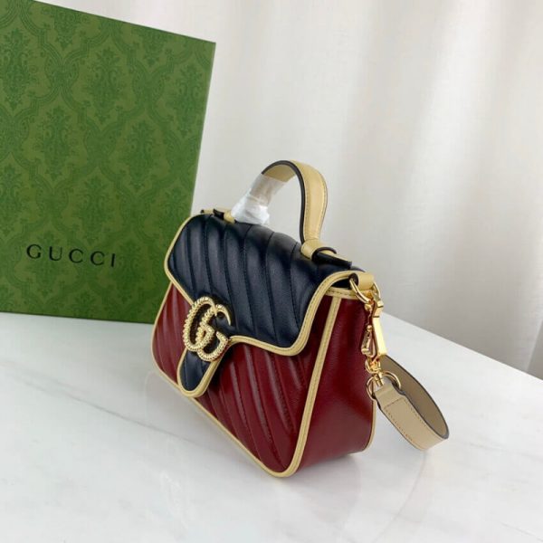 Replica Gucci GG Marmont Mini Bag – Blue & Red Leather - Image 4