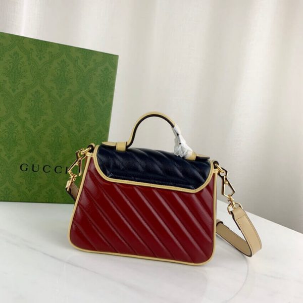 Replica Gucci GG Marmont Mini Bag – Blue & Red Leather - Image 5