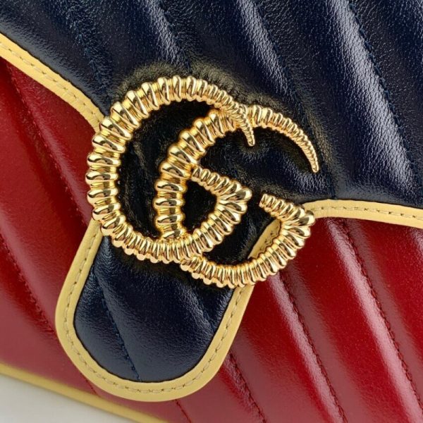Replica Gucci GG Marmont Mini Bag – Blue & Red Leather - Image 7