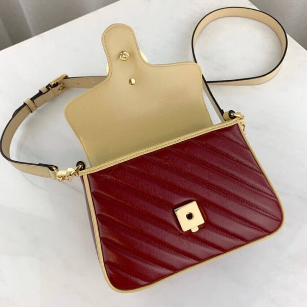 Replica Gucci GG Marmont Mini Bag – Blue & Red Leather - Image 9