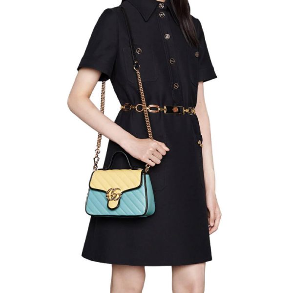 Replica Gucci GG Marmont Mini Bag in Butter & Pastel Blue Leather - Image 2