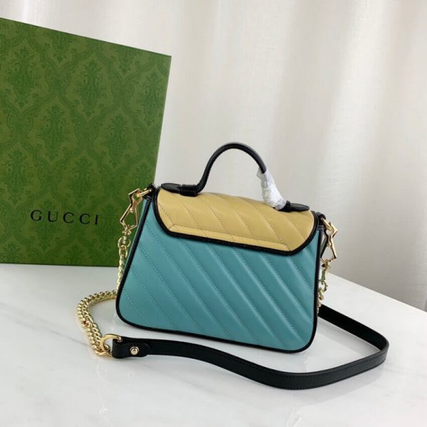 Replica Gucci GG Marmont Mini Bag in Butter & Pastel Blue Leather - Image 5