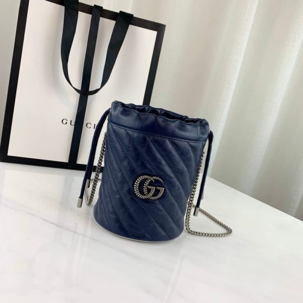 Gucci GG Marmont Mini Replica Bucket Bag in Blue - Image 2