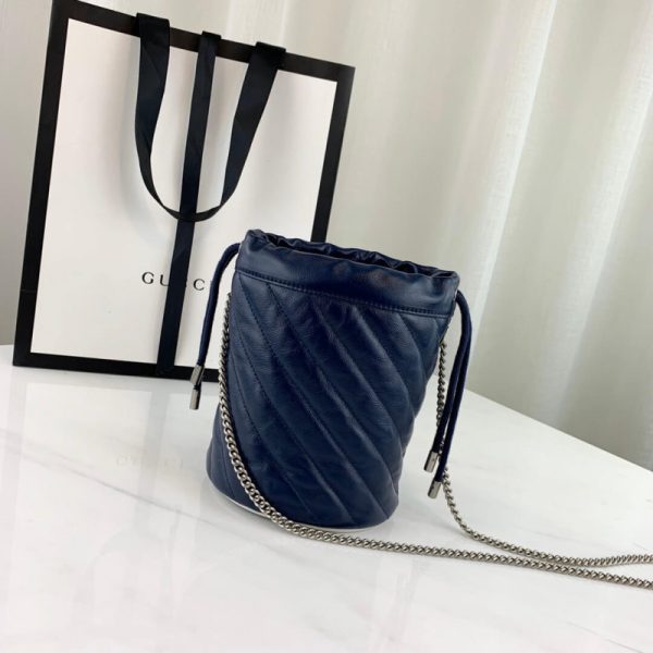 Gucci GG Marmont Mini Replica Bucket Bag in Blue - Image 3