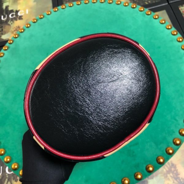 Replica Gucci GG Marmont Mini Bucket Bag - Beige/Black - Image 5