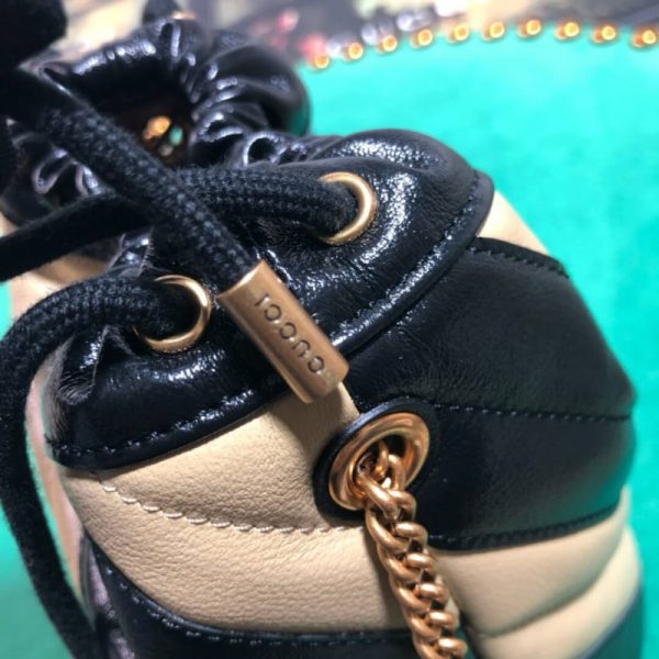 Replica Gucci GG Marmont Mini Bucket Bag - Beige/Black - Image 7