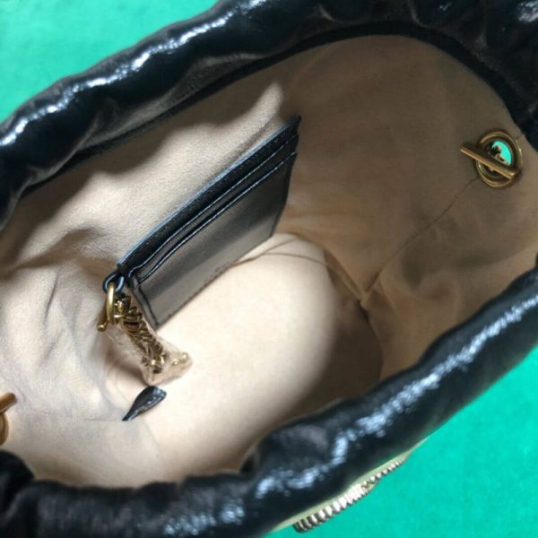 Replica Gucci GG Marmont Mini Bucket Bag - Beige/Black - Image 9