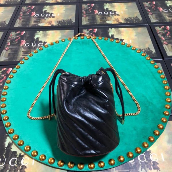 Gucci GG Marmont Mini Bucket Bag Replica - Black - Image 2
