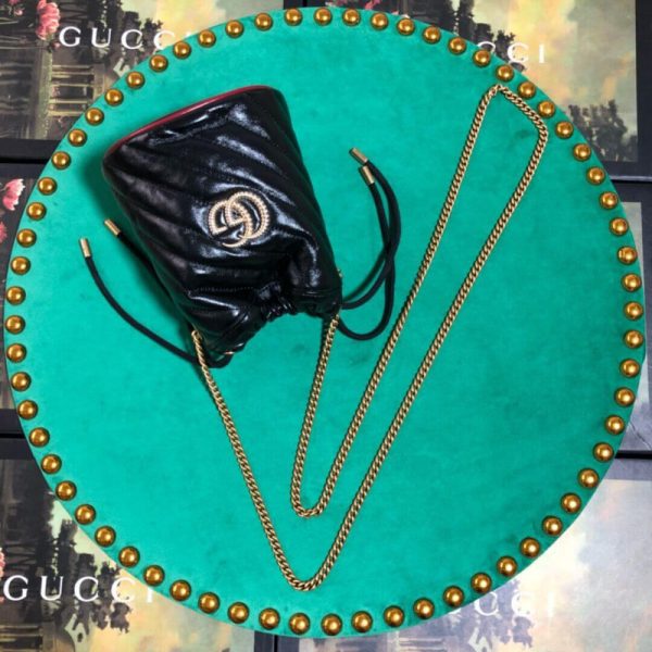 Gucci GG Marmont Mini Bucket Bag Replica - Black - Image 3