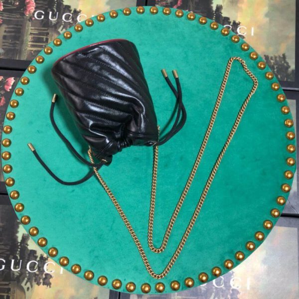 Gucci GG Marmont Mini Bucket Bag Replica - Black - Image 4