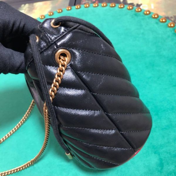 Gucci GG Marmont Mini Bucket Bag Replica - Black - Image 6