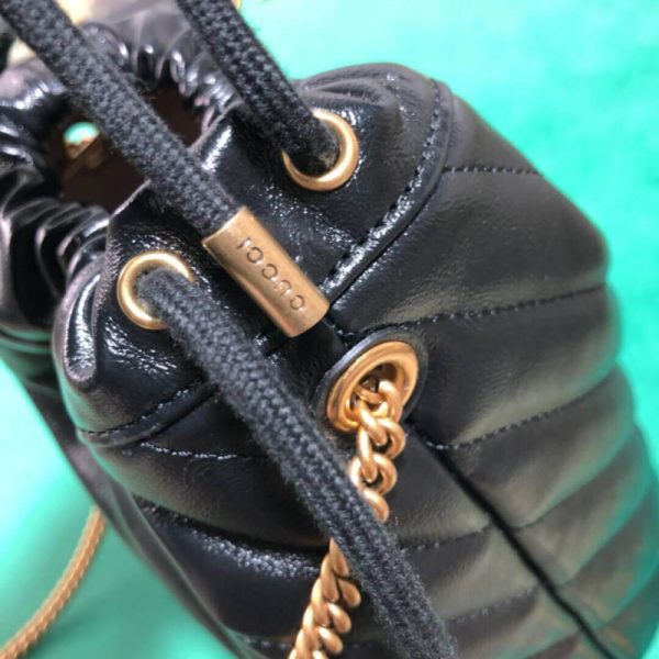 Gucci GG Marmont Mini Bucket Bag Replica - Black - Image 7