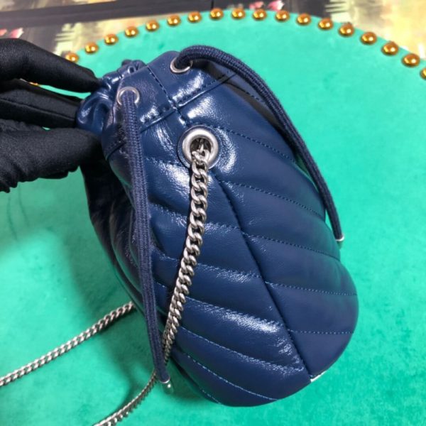 Gucci GG Marmont Mini Bucket Bag Blue Replica - Image 6