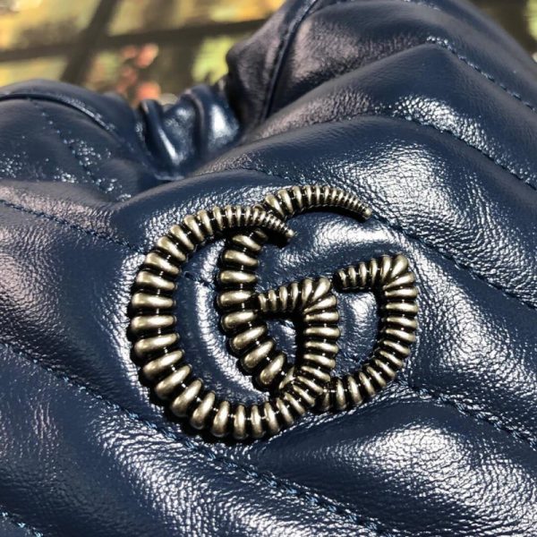 Gucci GG Marmont Mini Bucket Bag Blue Replica - Image 8