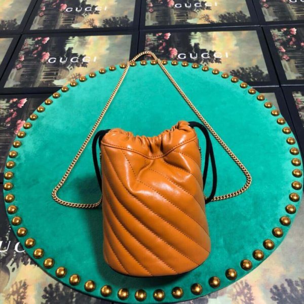 Gucci GG Marmont Mini Bucket Bag - Cognac Replica - Image 2