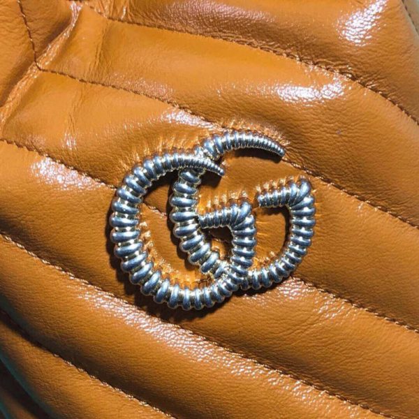 Gucci GG Marmont Mini Bucket Bag - Cognac Replica - Image 8