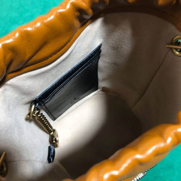 Gucci GG Marmont Mini Bucket Bag - Cognac Replica - Image 9