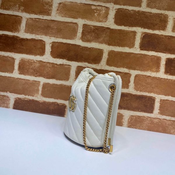 Replica Gucci GG Marmont Mini Bucket Bag in White - Image 2