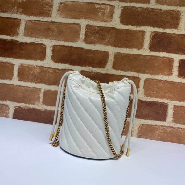 Replica Gucci GG Marmont Mini Bucket Bag in White - Image 3