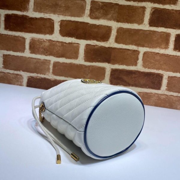 Replica Gucci GG Marmont Mini Bucket Bag in White - Image 4