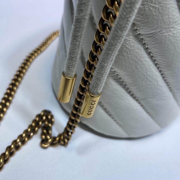 Replica Gucci GG Marmont Mini Bucket Bag in White - Image 5
