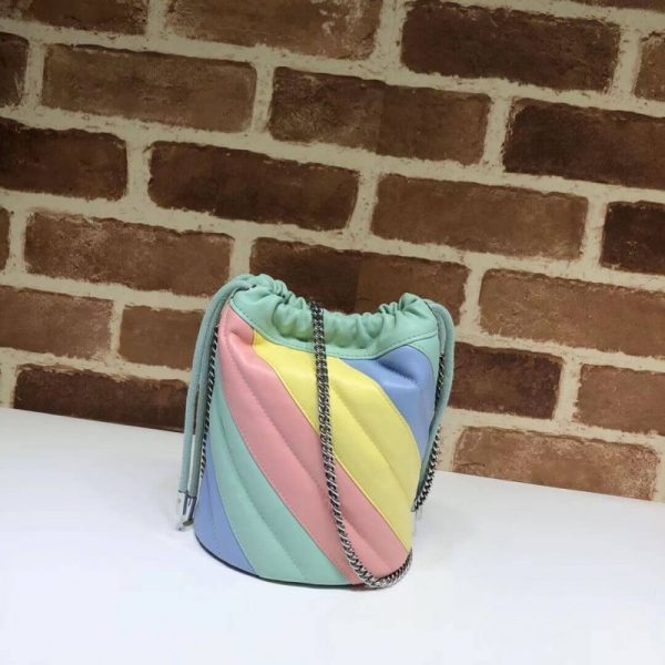 Gucci GG Marmont Mini Bucket Bag: Pastel & Rainbow Replica - Image 4