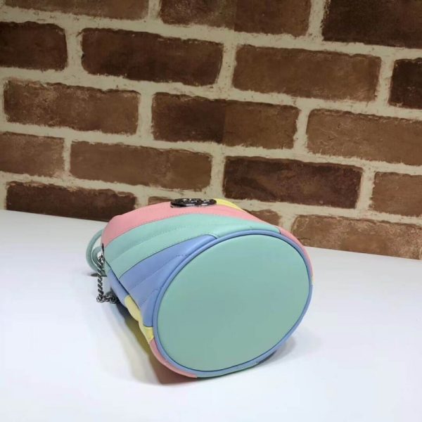 Gucci GG Marmont Mini Bucket Bag: Pastel & Rainbow Replica - Image 5