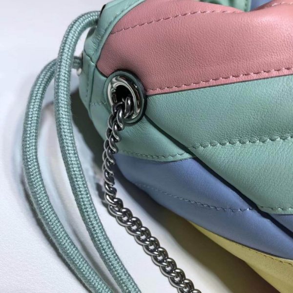 Gucci GG Marmont Mini Bucket Bag: Pastel & Rainbow Replica - Image 6