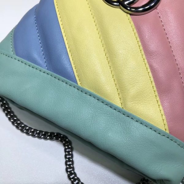 Gucci GG Marmont Mini Bucket Bag: Pastel & Rainbow Replica - Image 8