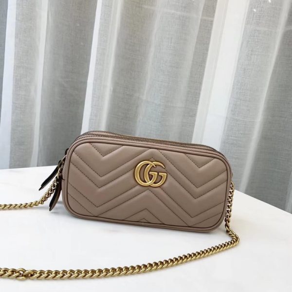 Replica Gucci GG Marmont Mini Chain Bag 546581 in Leather - Image 2